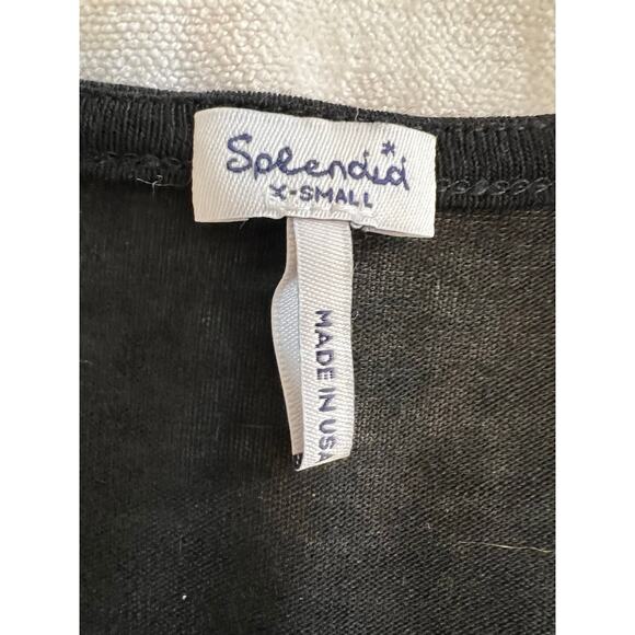 Splendid Sheer Black Scoop Neck Short Sleeve Tee - XS - Picture 3 of 6